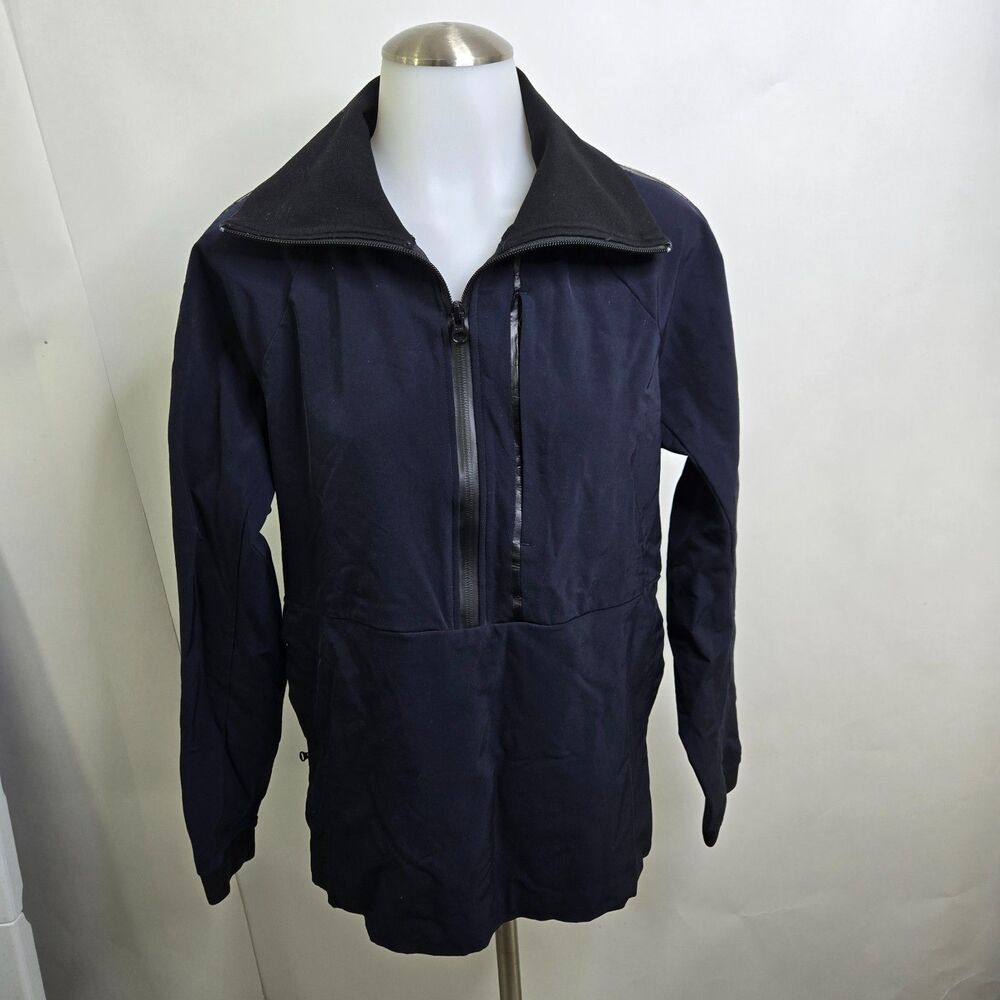 Theory Riser Mens S Small Navy Blue 1/2 Zip Pullover Windbreaker Jacket Fleece